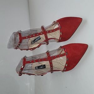 I-N-C International Concepts Carma Stud Low-Heel Red Heels - Sz 9